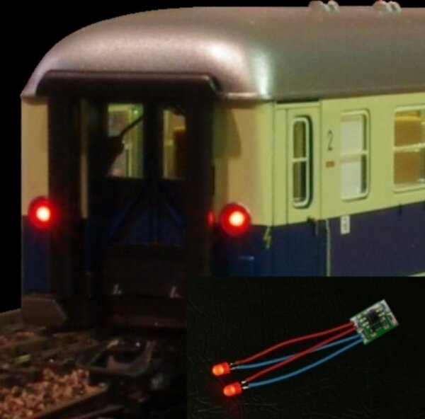 LED Zugschlußbeleuchtung Schlußbeleuchtung Waggons G 1 0 mit 5mm LEDs rot S1113