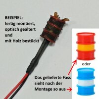 brennendes Fass Tonne H0 1:87 mit LED Brandflackern Feuer BAUSATZ Aral Esso