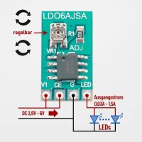 Einstellbarer Konstantstrom LED Treiber DC 3,3V 3,7V 4,2V 5V PWM Steuerplatine