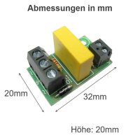 LED Treiber Vorschaltplatine für LED an 230V AC Fertigbaustein 15mA Platine S118