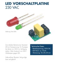 LED Treiber Vorschaltplatine für LED an 230V AC Fertigbaustein 15mA Platine S118