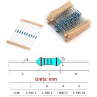 Widerstände Vorwiderstände 1/4W 1% 300 / 600 Stück Metallschicht Metallfilm Set