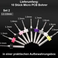 Micro PCB VHM Bohrer Set 0,1-3,0mm Mini Hartmetallbohrer CNC Gravur Schaftfräser