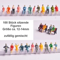 Figuren sitzende Reisende sitzend für Waggons TT Modellbahn Set 100 Stück F8