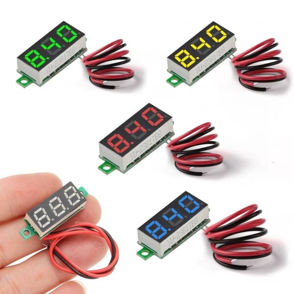 LED Voltmeter mini Einbau 3-30V Spannung Digital LED Anzeige 0.28 Zoll Display