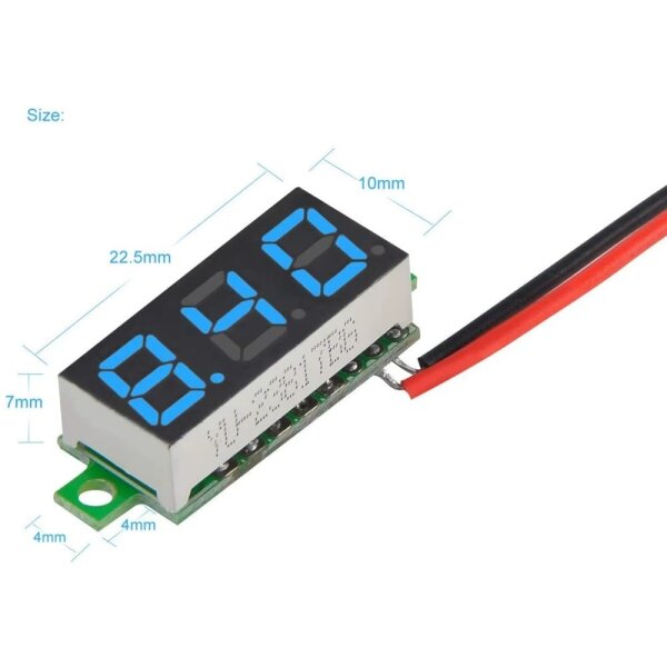 Dc Spannungsanzeige Voltmeter 3-Digital Mini Voltmeter Led Drähte 0-30V Dc Spannungsanzeige Voltmeter 3-Digital Mini Voltmeter Led Drähte 0-30V