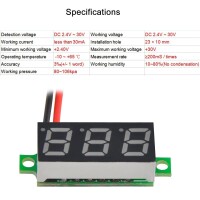 LED Voltmeter mini Einbau 3-30V Spannung Digital LED Anzeige 0.28 Zoll Display