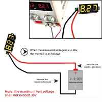 LED Voltmeter mini Einbau 3-30V Spannung Digital LED Anzeige 0.28 Zoll Display