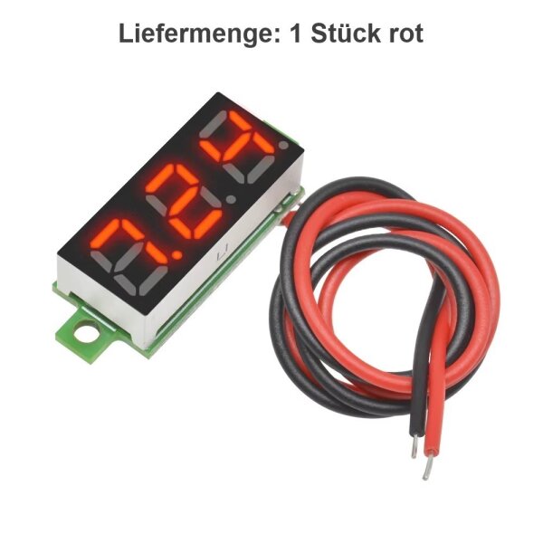 LED Voltmeter mini Einbau 3-30V Spannung Digital LED Anzeige 0.28 Zoll Display Rot