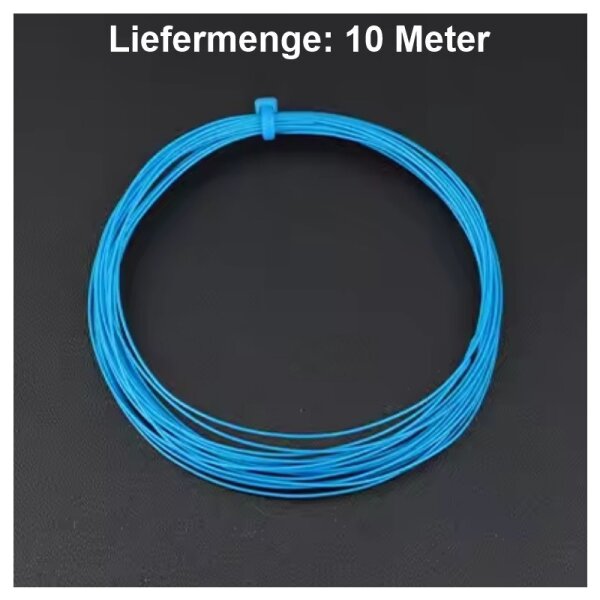 Microkabel Draht 36AWG super dünnes Mikro Kabel Ø 0,25mm Kupfer versilbert 10m Blau 10 Meter