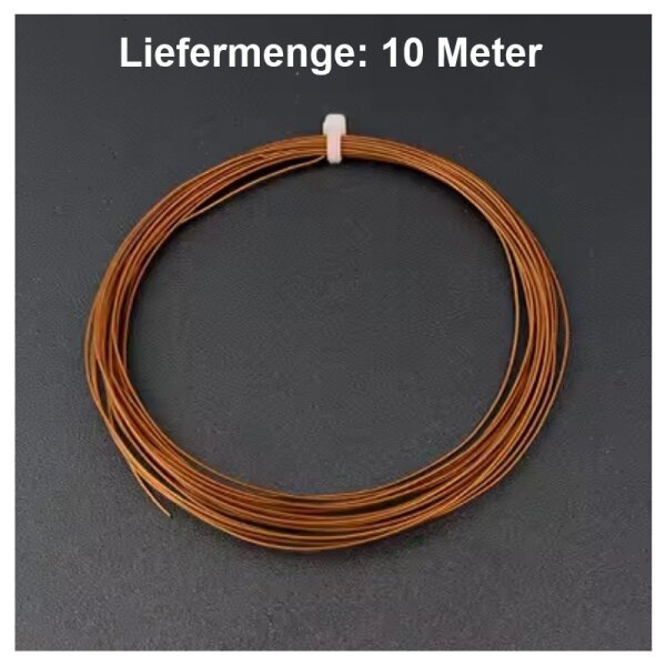 Microkabel Draht 36AWG super dünnes Mikro Kabel Ø 0,25mm Kupfer versilbert 10m Braun 10 Meter