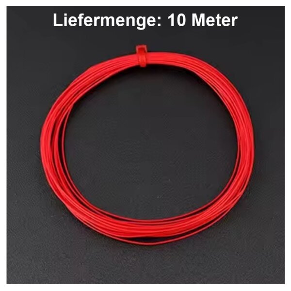 Microkabel Draht 36AWG super dünnes Mikro Kabel Ø 0,25mm Kupfer versilbert 10m Rot 10 Meter