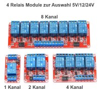 1/2/4/8-Kanal Relais Modul 5V 12V 24V Optokoppler Multi Relay High/Low Trigger