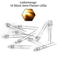 Flacker LED 3mm 5mm Flackerlicht Kerze Lagerfeuer Feuer Flamme LEDs 10 Stück