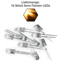 Flacker LED 3mm 5mm Flackerlicht Kerze Lagerfeuer Feuer Flamme LEDs 10 Stück