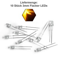 Flacker LED 3mm 5mm Flackerlicht Kerze Lagerfeuer Feuer Flamme LEDs 10 Stück