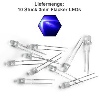 Flacker LED 3mm 5mm Flackerlicht Kerze Lagerfeuer Feuer...