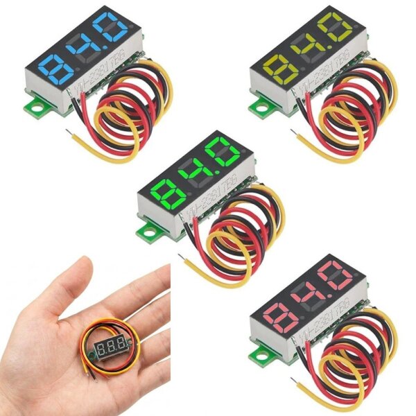 LED Voltmeter mini Einbau 0-100V Spannung Digital LED Anzeige 0.28 Zoll Display