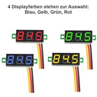 LED Voltmeter mini Einbau 0-100V Spannung Digital LED Anzeige 0.28 Zoll Display