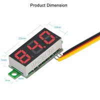 LED Voltmeter mini Einbau 0-100V Spannung Digital LED Anzeige 0.28 Zoll Display
