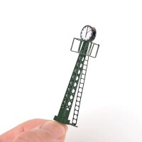 Bahnhofsuhr Uhr Gittermast TT N 6cm 2 Stück mit LED Beleuchtung Bahnsteig S425