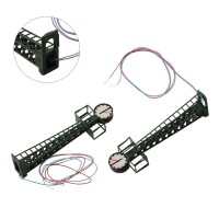 Bahnhofsuhr Uhr Gittermast TT N 6cm 2 Stück mit LED Beleuchtung Bahnsteig S425