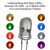 Flacker LED Set 3mm oder 5mm Flackerlicht Kerze Lagerfeuer Feuer LEDs 8 Farben