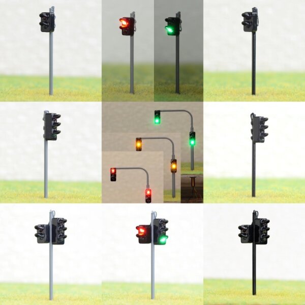 H0 Ampeln Verkehrsampeln Fußgänger 2 Stück Straße Kreuzung Baustelle Steuerung