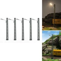 H0 Gittermastleuchten Lampen Gittermast LED Bahnleuchten Laternen 5 Stück A2141