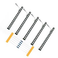 H0 Gittermastleuchten Lampen Gittermast LED Bahnleuchten Laternen 5 Stück A2141