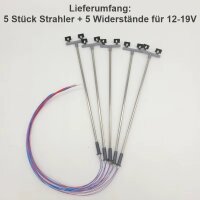 LED Flutlichtstrahler Flutlicht H0 Lampen Leuchten 2 Strahler Mast 5 Stück S175