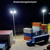 LED Flutlichtstrahler Flutlicht H0 Lampen Leuchten 2 Strahler Mast 5 Stück S175