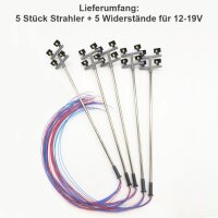 LED Flutlichtstrahler Flutlicht H0 Lampen Leuchten 4 Strahler Mast 5 Stück S235