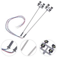 LED Flutlichtstrahler Flutlicht H0 Lampen Leuchten 4 Strahler Mast 5 Stück S235