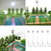 LED Flutlichtstrahler Flutlicht H0 Lampen Leuchten 4 Strahler Mast 5 Stück S235