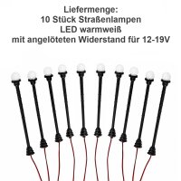LED Straßenlampen H0 TT Lampen Leuchten Laterne variabel 4,5 - 6cm 10 Stück S549