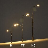 LED Straßenlampen H0 11cm TT 8cm N 5,5cm Laternen Leuchten Modellbahn 10 Stück