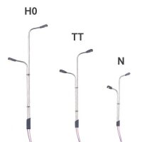 LED Straßenlampen H0 11cm TT 8cm N 5,5cm Laternen Leuchten Modellbahn 10 Stück