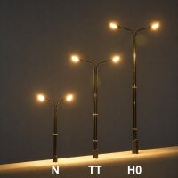 LED Straßenlampen H0 11cm TT 8cm N 5,5cm Laternen Leuchten Modellbahn 10 Stück