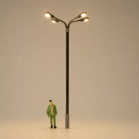 LED Straßenlampen H0 11cm 4-flammig Lampen Leuchten Laternen 5 Stück A2058