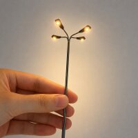LED Straßenlampen H0 11cm 4-flammig Lampen Leuchten Laternen 5 Stück A2058