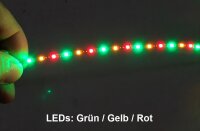 Mini LED Lichterkette 2,5mm schmal 50cm 60 LEDs Modellbahn Kirmes Markt Disco RC