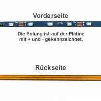 Mini LED Lichterkette 2,5mm schmal 50cm 60 LEDs Modellbahn Kirmes Markt Disco RC