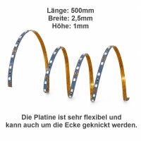 Mini LED Lichterkette 2,5mm schmal 50cm 60 LEDs Modellbahn Kirmes Markt Disco RC