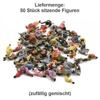 Figuren sitzende Reisende 1:87 für Waggons Spur H0 Konvolut Set 50 Stück F29
