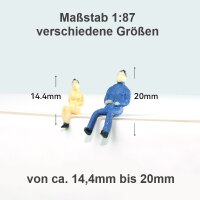 Figuren sitzende Reisende 1:87 für Waggons Spur H0 Konvolut Set 50 Stück F29