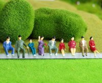 Figuren sitzende Reisende 1:87 für Waggons Spur H0 Konvolut Set 50 Stück F29