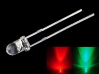 DUO LED 3mm Bi-Color rot / grün klar bicolor red /...