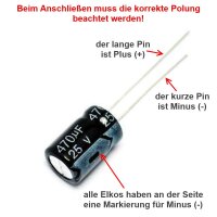 Elko Kondensator 470 µF 25V Flackerschutz Stützkondensator 20 Stück S416