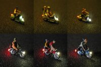 Figuren LED Beleuchtung 1:160 N Radfahrer Fahrrad Motorroller Fahrer beleuchtet